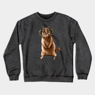 Cute Chipmunk With Autumn Leaves Hippie Glasses Crewneck Sweatshirt